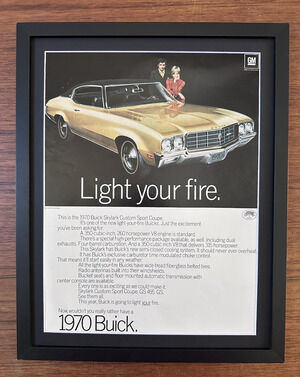 Framed 1970 Buick Skylark Custom Sport Coupe Print Ad